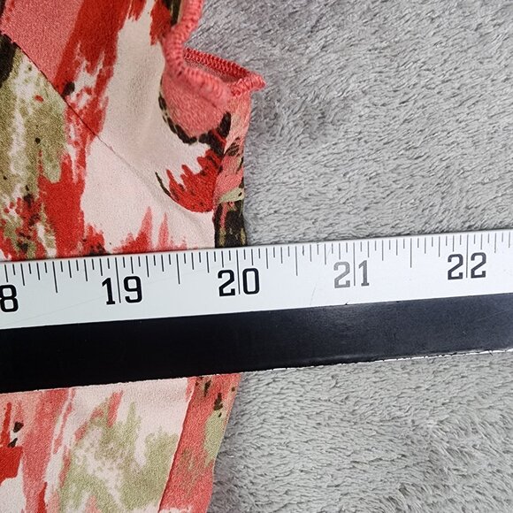 Women's Cato Ruffle Front Top Blouse Abstract Print V Neck Short Sleeve Size L - Picture 9 of 11